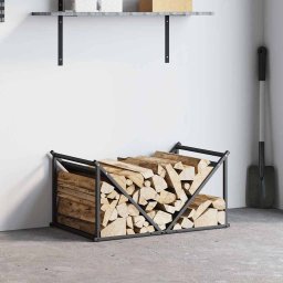 vidaXL Brandhoutrek 70x43x34,5 cm koudgewalst staal zwart