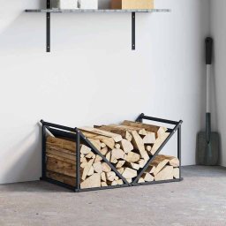 vidaXL Brandhoutrek 70x43x34,5 cm koudgewalst staal antracietkleurig