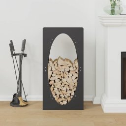 vidaXL Brandhoutrek 50x23x100 cm koudgewalst staal zwart