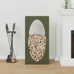 vidaXL Brandhoutrek 50x23x100 cm koudgewalst staal olijfgroen