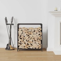 vidaXL Brandhoutrek 60x28x65 cm koudgewalst staal zwart
