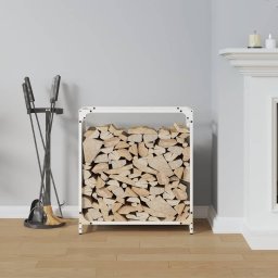 vidaXL Brandhoutrek 60x28x65 cm koudgewalst staal wit