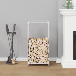 vidaXL Brandhoutrek 44x28x90 cm koudgewalst staal wit