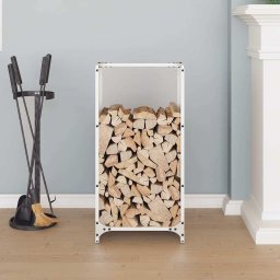 vidaXL Brandhoutrek 40x30x80 cm koudgewalst staal wit