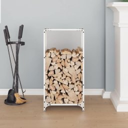 vidaXL Brandhoutrek 40x30x80 cm koudgewalst staal wit