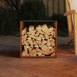 vidaXL Brandhoutrek 40x40x40 cm weervast staal