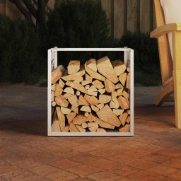 vidaXL Brandhoutrek 40x40x40 cm koudgewalst staal wit
