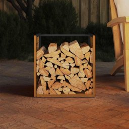 vidaXL Brandhoutrek 40x40x40 cm weervast staal