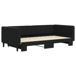 vidaXL Slaapbank met onderschuifbed 100x200 cm fluweel zwart