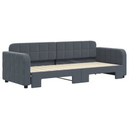 vidaXL Slaapbank met onderschuifbed 80x200 cm fluweel donkergrijs