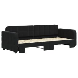vidaXL Slaapbank met onderschuifbed 80x200 cm fluweel zwart
