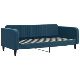 vidaXL Slaapbank met matras 90x200 cm fluweel blauw