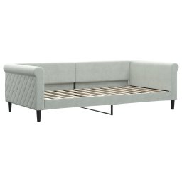 vidaXL Slaapbank met matras 100x200 cm fluweel lichtgrijs