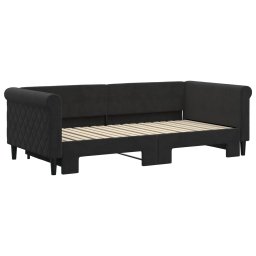 vidaXL Slaapbank met onderschuifbed 90x190 cm fluweel zwart