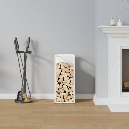 vidaXL Brandhoutrek 25x25x60 cm koudgewalst staal wit