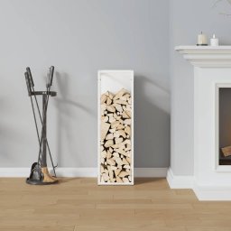 vidaXL Brandhoutrek 25x25x80 cm koudgewalst staal wit