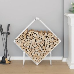 vidaXL Brandhoutrek 100x25x100 cm koudgewalst staal wit
