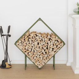 vidaXL Brandhoutrek 100x25x100 cm koudgewalst staal olijfgroen