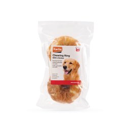 2 x Ø 7,5 cm Karlie kauwring met kipsnack voor honden (Dubbelpak)