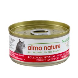 Voordeelpakket Almo Nature 24 x 70 g Kattenvoer - HFC Kip met Kippenlever