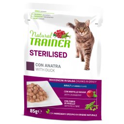 12x85g Natural Trainer Adult Sterilised Zalm nat kattenvoer