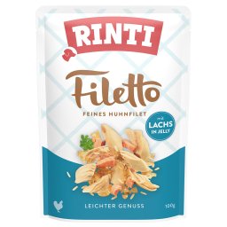 Voordeelpakket Rinti Filetto Zakjes in Gelei 48 x 100 g - Kip met Zalm