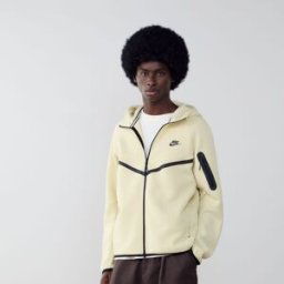 Nike Jacket Tech Fleece Fz Beige/zwart Heren xs