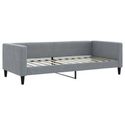vidaXL Slaapbank met matras 90x200 cm stof lichtgrijs