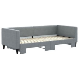 vidaXL Slaapbank met onderschuifbed 90x200 cm stof lichtgrijs