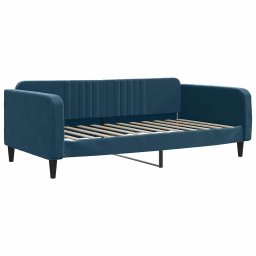 vidaXL Slaapbank met matras 100x200 cm fluweel blauw