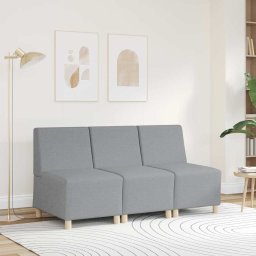 vidaXL Modulaire bank zonder armleuningen lichtgrijs 55 cm stof