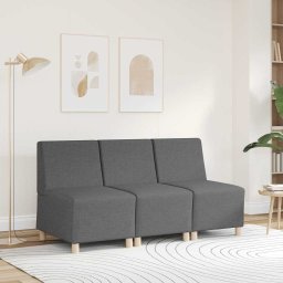 vidaXL Modulaire bank zonder armleuningen donkergrijs 55 cm stof