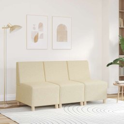 vidaXL Modulaire bank zonder armleuningen crème 55 cm stof
