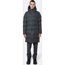 Rains Maat M/L - Long Puffer Jacket - Slate - Unisex