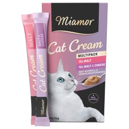 48x15g Cat Malt Cream & Mout-Kaas Multibox Miamor Kattensnacks