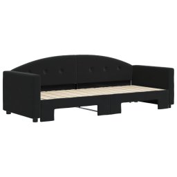 vidaXL Slaapbank met onderschuifbed 80x200 cm fluweel zwart