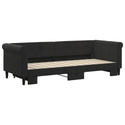 vidaXL Slaapbank met onderschuifbed 80x200 cm fluweel zwart