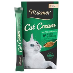 5x15g Miamor Cat Cream Huhn + Gemüse Katzensnacks
