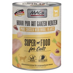 6x800g Kip Puur/Gevogelteharten MAC´s Cat Kattenvoer