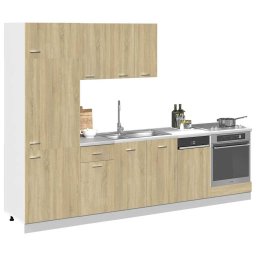 vidaXL 7-delige Keukenkastenset Lyon bewerkt hout sonoma eikenkleurig