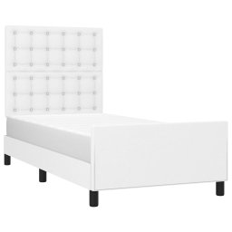 vidaXL Bedframe met hoofdbord kunstleer wit 100x200 cm