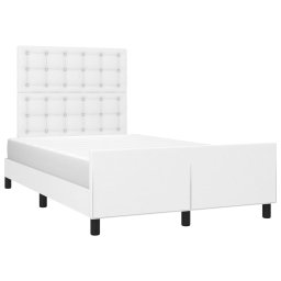vidaXL Bedframe met hoofdbord kunstleer wit 120x200 cm