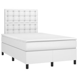 vidaXL Boxspring met matras kunstleer wit 120x200 cm