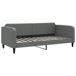 vidaXL Slaapbank met matras 90x200 cm stof donkergrijs