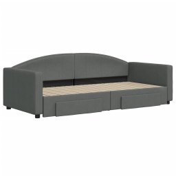 vidaXL Slaapbank onderschuifbed en lades 90x200 cm stof donkergrijs
