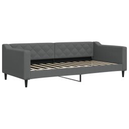vidaXL Slaapbank met matras 90x200 cm stof donkergrijs
