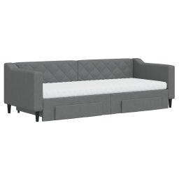 vidaXL Slaapbank onderschuifbed en lades 80x200 cm stof donkergrijs