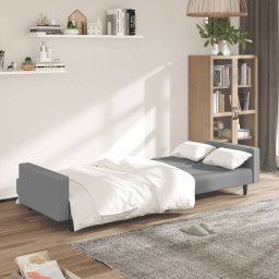 vidaXL Slaapbank 2-zits fluweel lichtgrijs