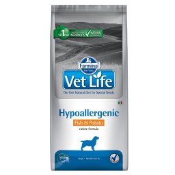 Dubbelpak: 2x12kg Farmina Vet Life Dog Hypoallergenic Vis & Aardappel Droogvoer voor honden
