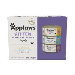 6x70g Kitten Gemengd pakket Sardientjes, Kip, Tonijn Applaws Kattenvoer